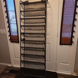 Metal & Mesh Over the Door Shoe Rack