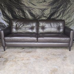 Pretty Tufted MCM Genuine Leather Sofa