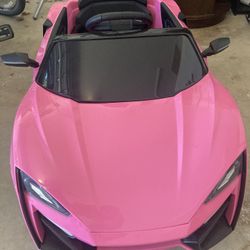 Pink kids electric car