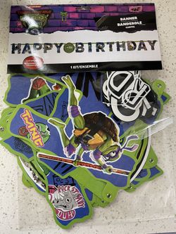Tmnt Mutant mayhem happy Birthday Sign