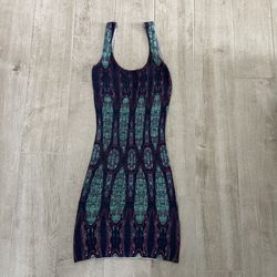 Guess by Marciano Blue Printed Bodycon Dress, S