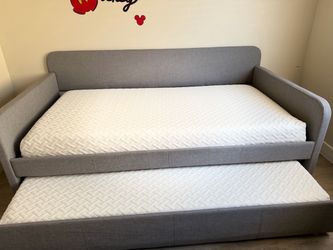 Gray Twin Daybed with Pull-out Trundle