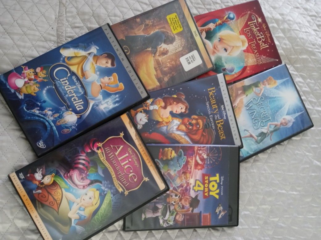 Disney DVD Beauty And The Beast Tinkerbell Toy Story Lot