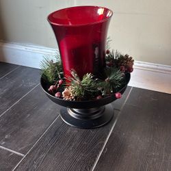 Cranberry Red Xmas Table Center Piece 