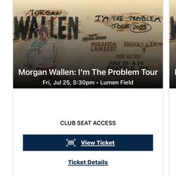 7/25/25 Morgan Wallen.  $450/tkt Sec 209 Row R.