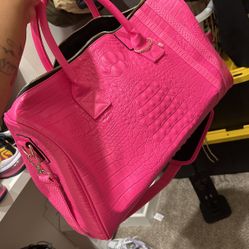 Tote & Cary Pink leather duffle Bag