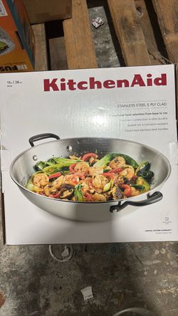 KitchenAid 15-Inch Stainless Steel 5-Ply Wok