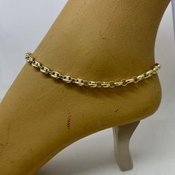 14 karat solid yellow gold Mario near style ankle bracelet anklet Thumbnail