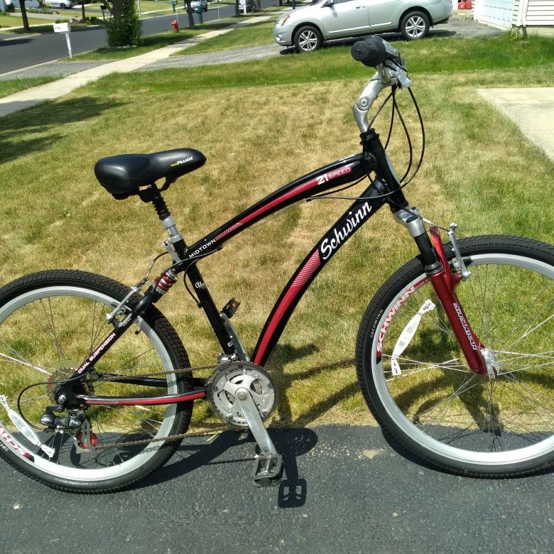 Schwinn Midtown 21 Speed Hybrid Suspension Bicycle 26 Inch Comfort Bike for Sale in Aurora IL OfferUp