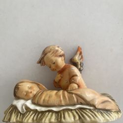 Vintage  Angelic Sleeping Angel & Baby Hummel Candlestick 