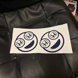 Window decal sticker happy face Honda