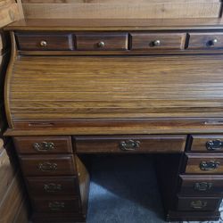 Roll Top Wooden Desk