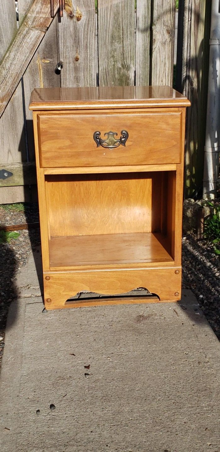 Vintage Maple Wood Night Stand
