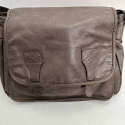 Kaem Paris Leather Messenger Bag Handbag Purse Taupe Soft Made in France Leather, gorgeous color