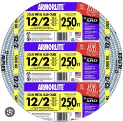 250 ft. 12-Gauge/2-Gauge Solid CU MC (Metal Clad) Armorlite Cable