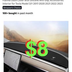 Dashboard Cover for Tesla Model 3 Model Y 2017-2023, Flannel Dash Cover with Silicone Anti-Slip, Accessories Interior for Tesla Model 3/Y 2017-2020 20