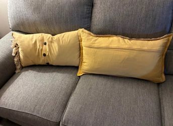2 Yellow Decorative Throw Pillows Set of 2