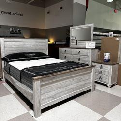 OM• $38 Initial • Brand New Willowton Queen Size Bedroom Set 