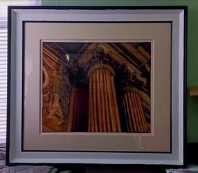 HUGE 34x38 AUTHENTIC ITALIAN - Solid Wood Roma Frame - Classical Columns Goddess