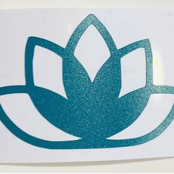 Lotus Decal Sticker in Teal, 2”x1.5”, NEW!