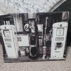 Gas Station Pumps Canvas Wall Decor