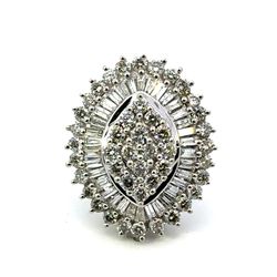 Woman’s Ladies 10k Yellow Gold 4.36 CTW Diamond Cluster Ring Size 7.5 GP3109248