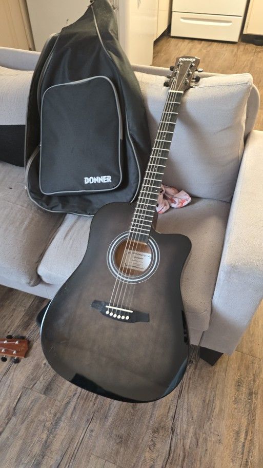 Donner Acoustic Guitar – Model EC1760 – Black
