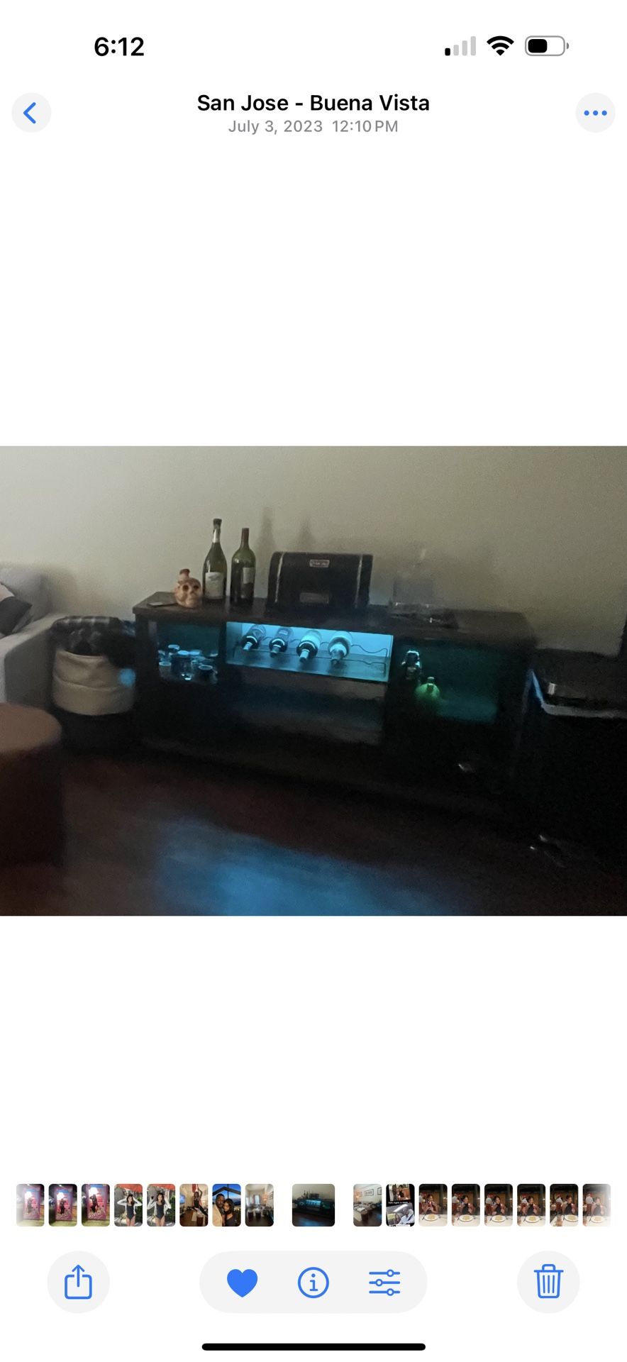 Gorgeous Freestanding Bar – Dark Oak & Black Metal w/ LED Lights – $50