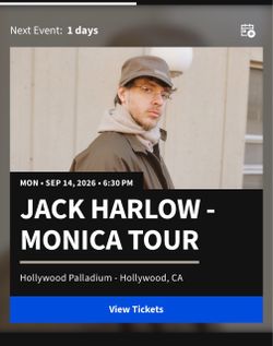 Jack Harlow Monica tickets 9/14