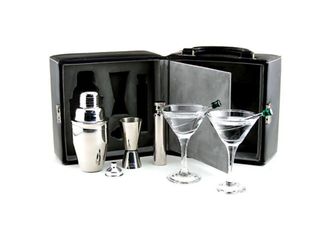 Black Martini Travel Bar Set with Case