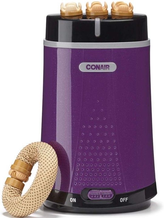 Conair Bun 2 Done 6 Heated Flexible Wands Purple Holder Dual Voltage
