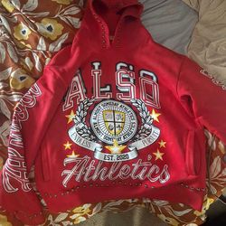 Also athletics hoodie red