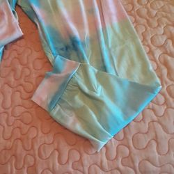 Blue And Lavender Tye Dye Jogger Set