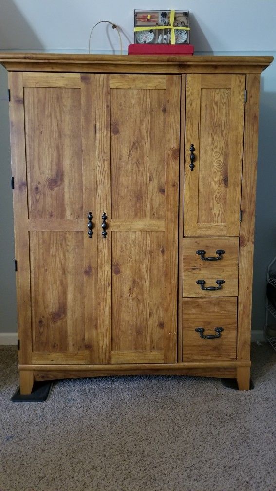 Study Armoire Pine Wood Cabinet OBO