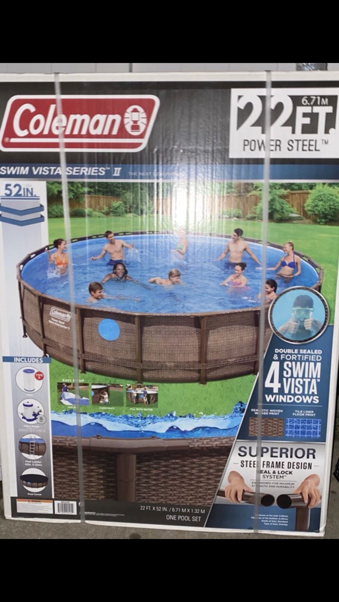 Coleman swimming pool 22’ x 52in