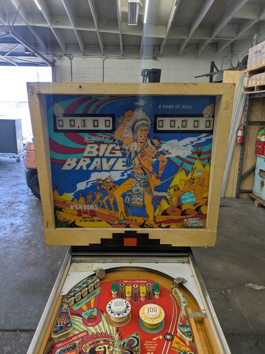 Big Brave Gottlieb Pinball 1970s