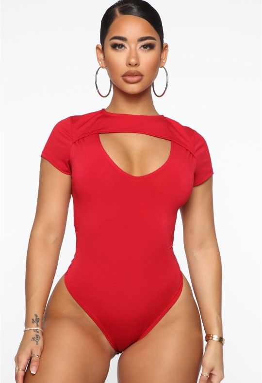 Fashion Nova Red Bodysuit New
