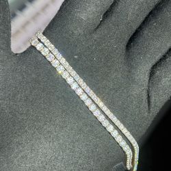 10K Solid Gold Moissanite Tennis Bracelets | VVSD | Diamond Test Passed 💎