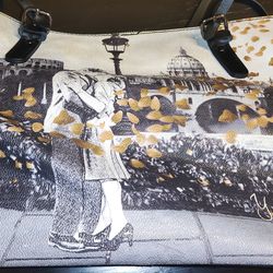 Fatta Fabbrica Italiana Famous Location in Italy Black/White Bag Made In Italy