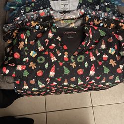 Large Christmas Scrub Tops