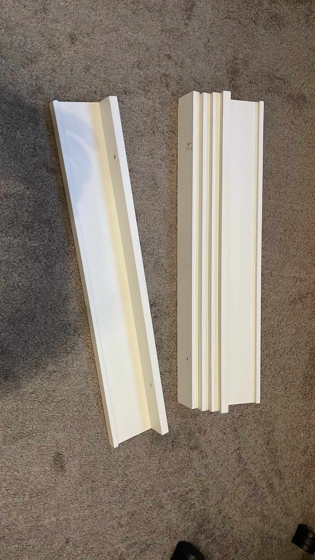 Five White Floating Ledges / Shelves