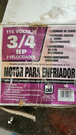 3/4hp Cooler Motor Brand New In The Box And New Water Pump