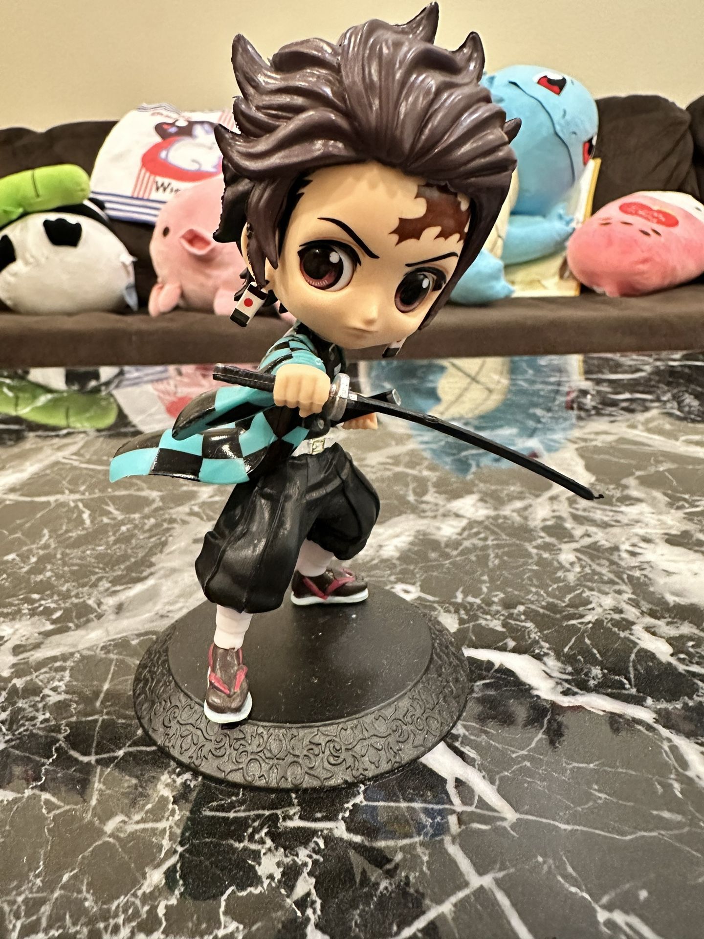 BanPresto - Demon Slayer Q Posket Tanjiro Kamado III Version A Statue , Black