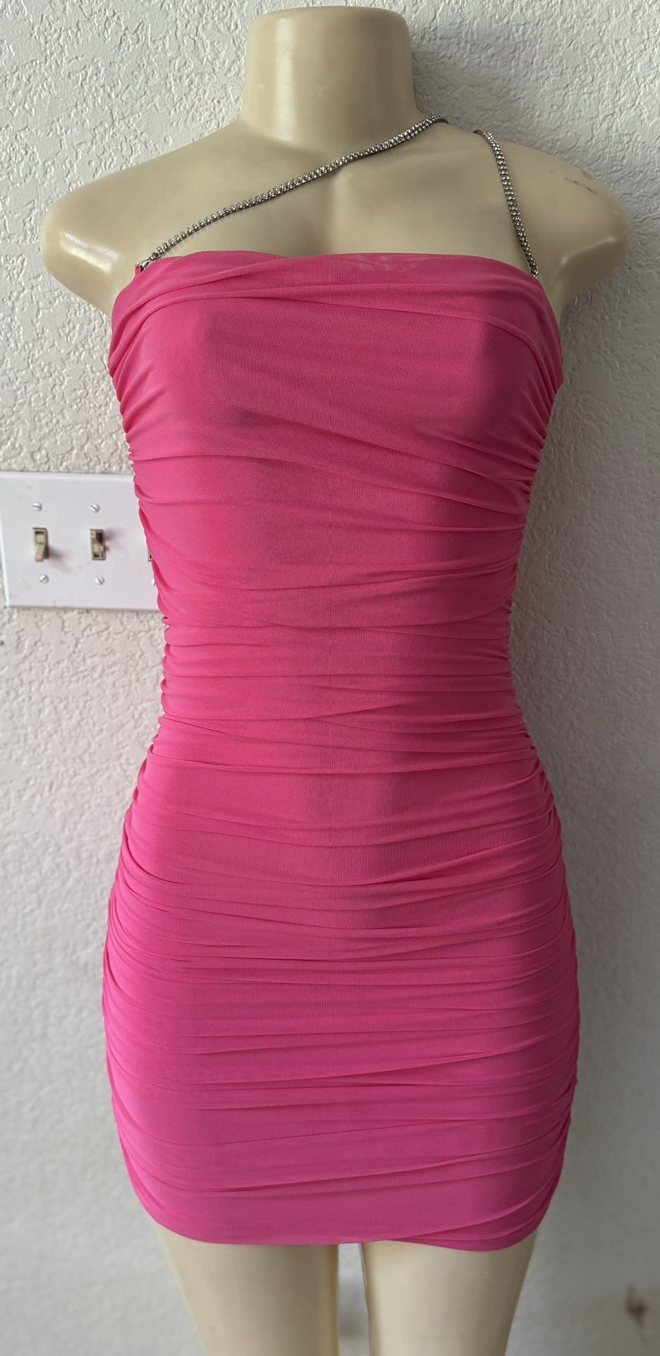 Pink Fashion Nova Tube Dress Bodycon Sexy Party Midi