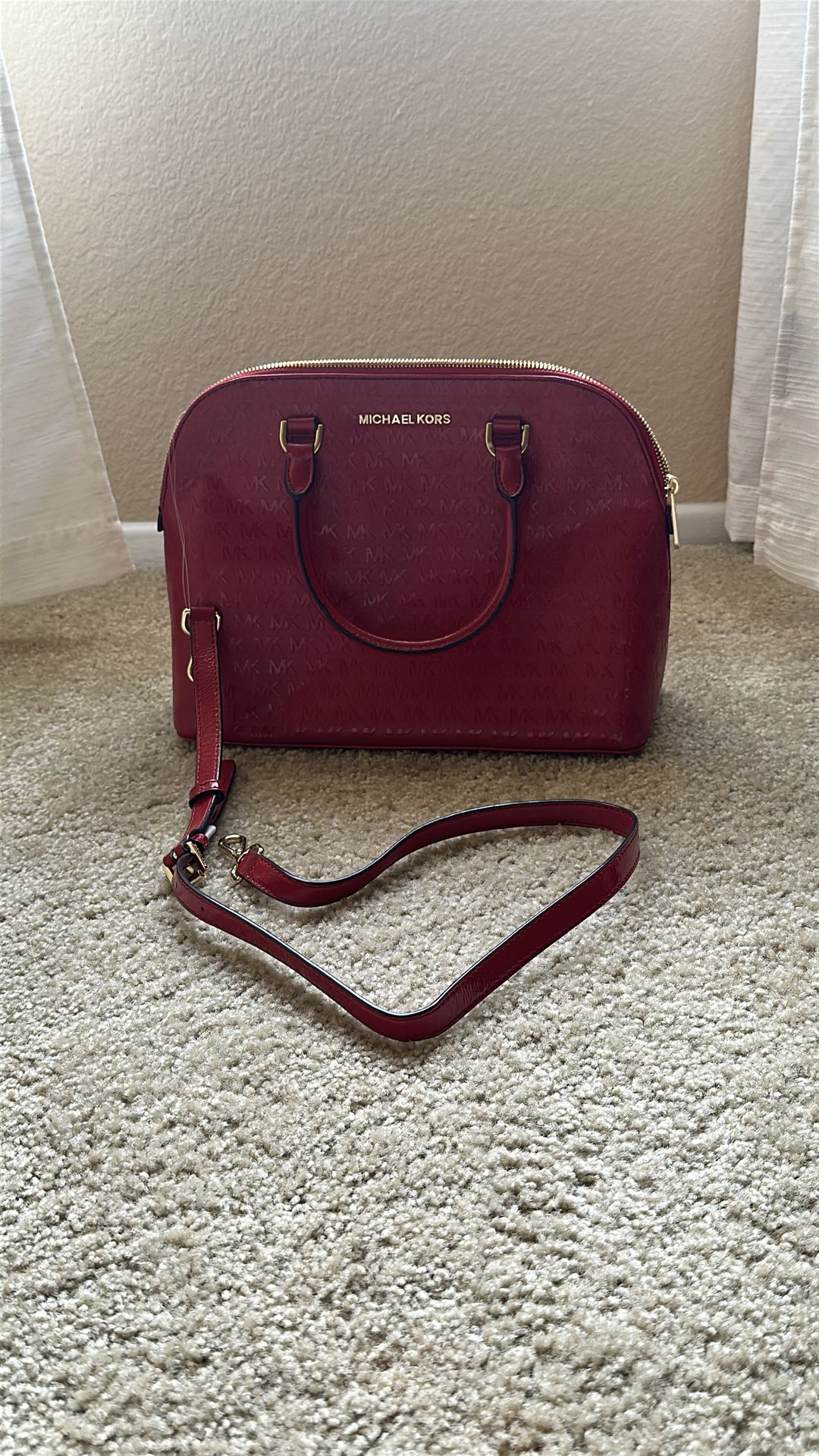 Michael Kors red leather purse