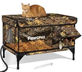 PawCrux Indoor/Outdoor Cat House Camo 25.6x16.5x19 in.