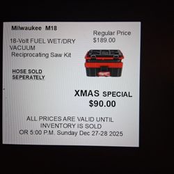 Milwaukee M18 Wet/Dry Vacuum 