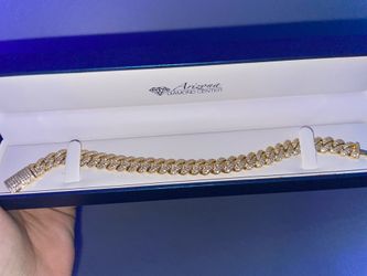 14k gold iced out bracelet