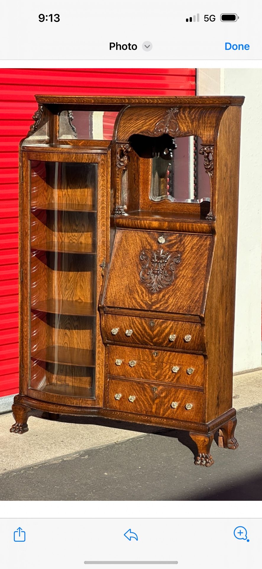 Antique Curio Cabinet /desk