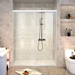 56-60 in. W x 70 in. H Sliding Framed Shower Door in Chrome Finish with 1/4 in. (6 mm) Clear Glass